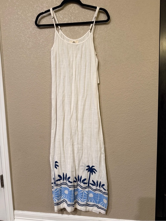Rip Curl Dresses & Skirts - RipCurl White Maxi Sundress with Blue Palm Border NWT size M